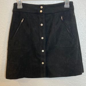 HYFVE black faux suede skirt